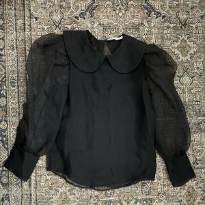 Zara .Organza puff sleeve top
